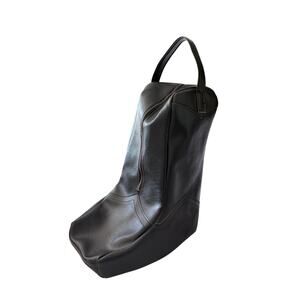 Vintage custom black vinyl boot bag travel case country western zipper opening